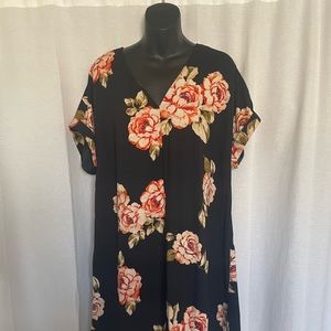Black Floral Casual/Semi Casual Dress